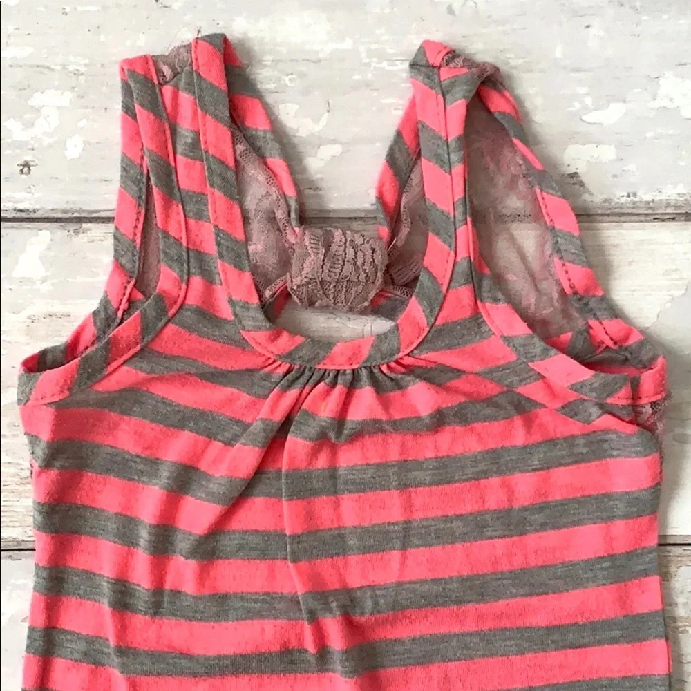 Girls 2T Pink Racerback Tank Top Stripe Dress Toddler Kids